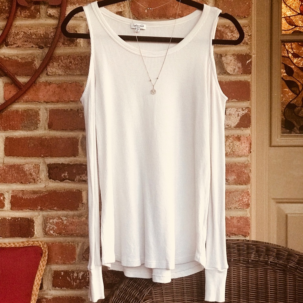 Splendid Thermal Cold Shoulder Top